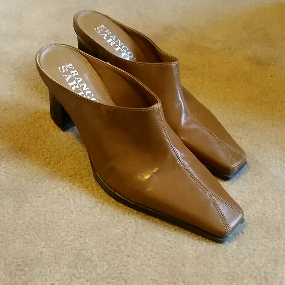 Franco Sarto Heeled Leather Mules